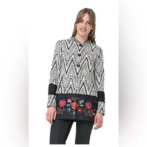 Desigual Women's Woven Floral Edi Coat Size 36 Small